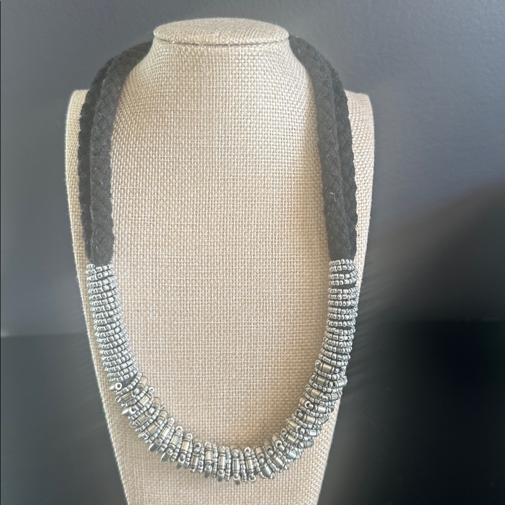 🖤 Black and Silver Beaded Necklace women’s necklace jewelry